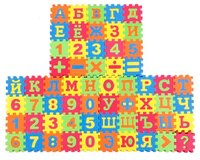 Коврик-пазл Играем вместе Союзмультфильм буквы, цифры, знаки 60 шт. (B23953ABCNUM-CRT)