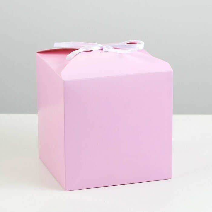Коробка складная розовая, 14 х 14 х 14 см .10 шт.