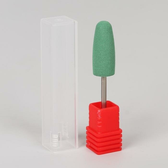 Queen fair Фреза силиконовая для полировки, средняя, 10 × 24 мм, в пластиковом футляре, цвет зелёный