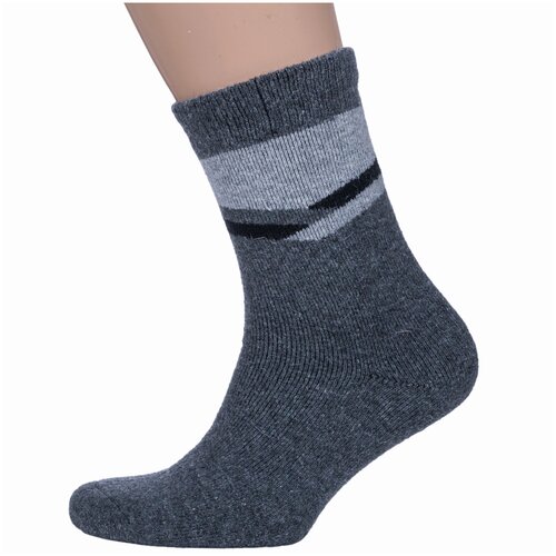 фото Мужские махровые носки hobby line темно-серые, размер 39-44