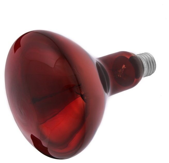 фото Лампа инфракрасная, 250 Вт, Е 27, 220В, длина волны 2500 нм, красная колба