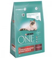 Корм для кошек Purina ONE (3 кг) 4 шт. Для стерилизованных кошек и котов с Говядиной и пшеницей 3 кг