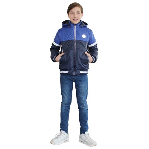 фото Куртка демисезоная для мальчика (размер: 146), арт. м-758 (гол./синий), цвет синий эврика