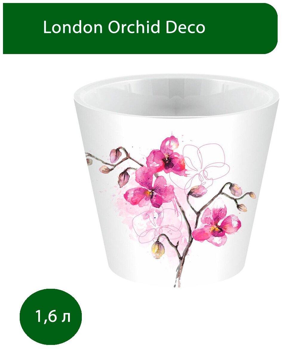 Горшок для цветов INGREEN London Orchid Deco 1,6 л, 160 мм, фуксия