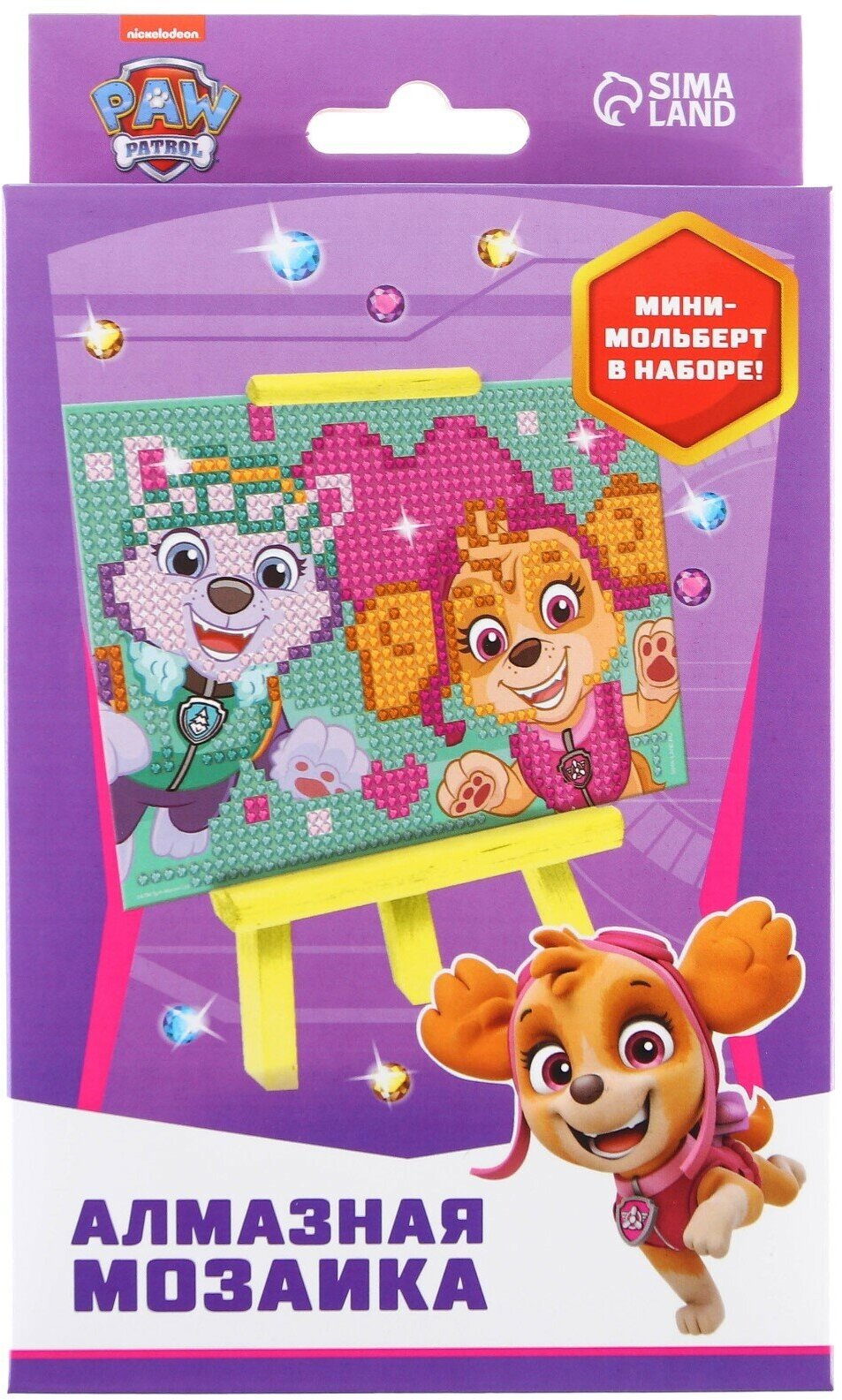 фото Алмазная мозаика для детей Paw Patrol "Эверест и Скай"