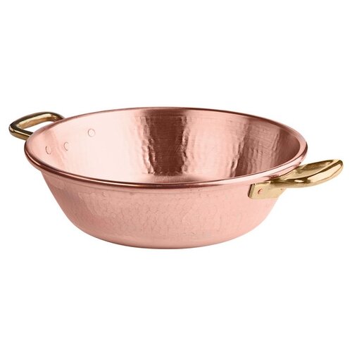 Медный таз для варки варенья, объем 5 л, диаметр 30 см, медь, с бронзовыми ручками 6250-30 Jam pot