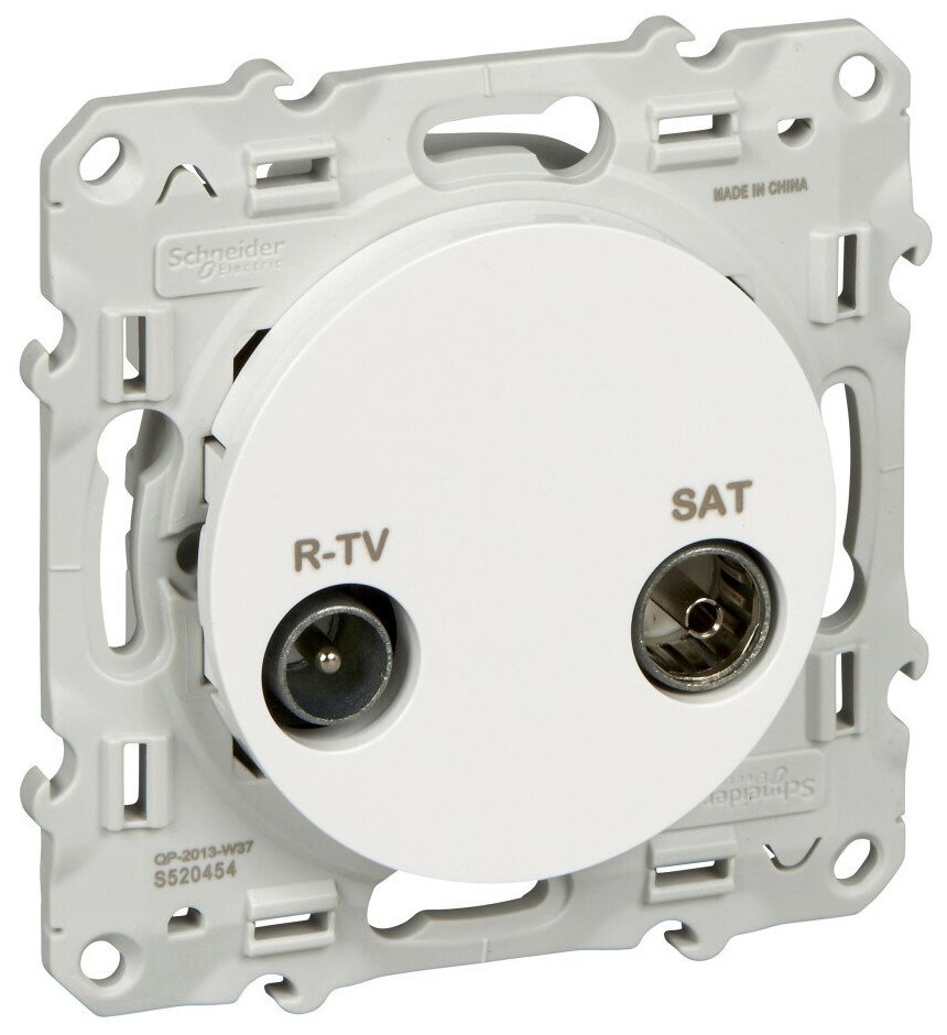 Розетка R-TV/SAT Odace Schneider Electric белый S52R454