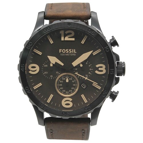 Наручные часы FOSSIL Nate JR1487, коричневый, черный наручные часы fossil nate jr1487 коричневый черный