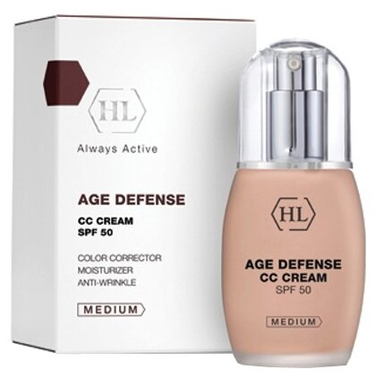 HOLY LAND Крем для лица корректирующий многофункциональный SPF50 / AGE DEFENSE CC Cream Natural 50 мл - фото №3