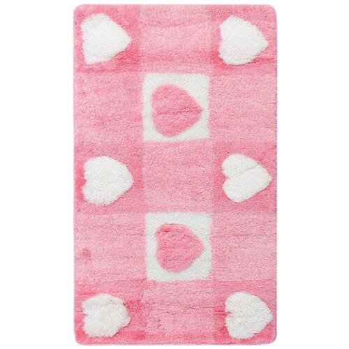 Коврик 60 на 100 см для ванной, розовый Confetti Bath Elite Valentine 20 Baby Pink