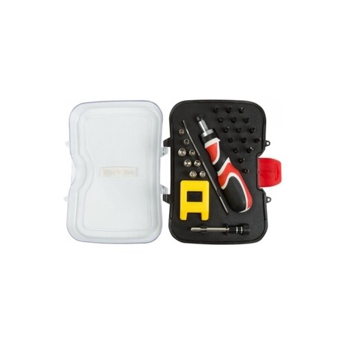 фото Набор бит и торцевых головок rexant 12-4772, 28 предм., черный/красный/серебристый