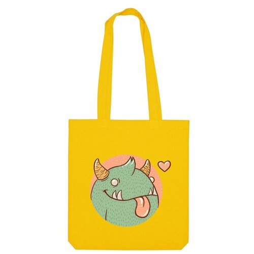 Сумка шоппер Us Basic, зеленый, желтый сумка влюблённый розовый монстр серый