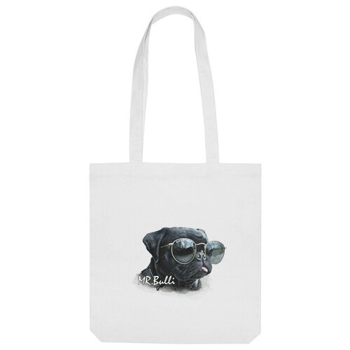 Сумка шоппер Us Basic, белый детская футболка mr bulli французский бульдог в очках собака рисунок 104 синий