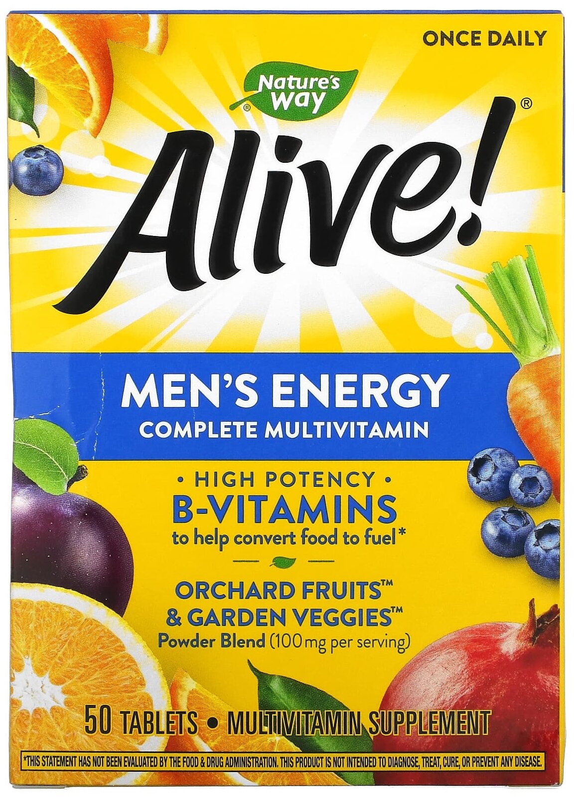 Таблетки Nature's Way Alive! Men's Energy Complete Multivitamin, 140 г, 50 шт.