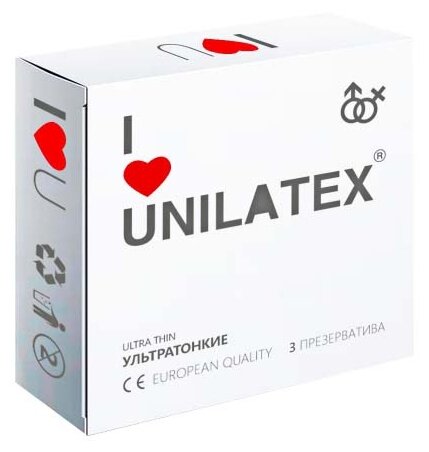 Ультратонкие презервативы Unilatex Ultra Thin - 3 шт.