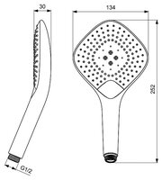 Лейка для душа Ideal STANDARD Idealrain Evo Jet Diamond XL3 B1760AA хром/белый