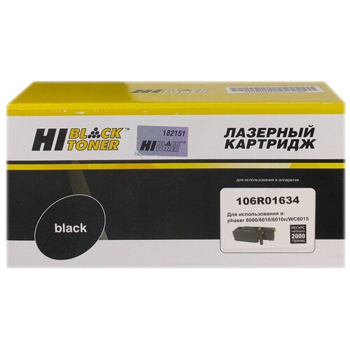 Картридж Hi-Black HB-106R01634, 2000 стр, черный тонер картридж hi black hb 106r01633 для xerox phaser 6000 6010 wc6015 y 1k