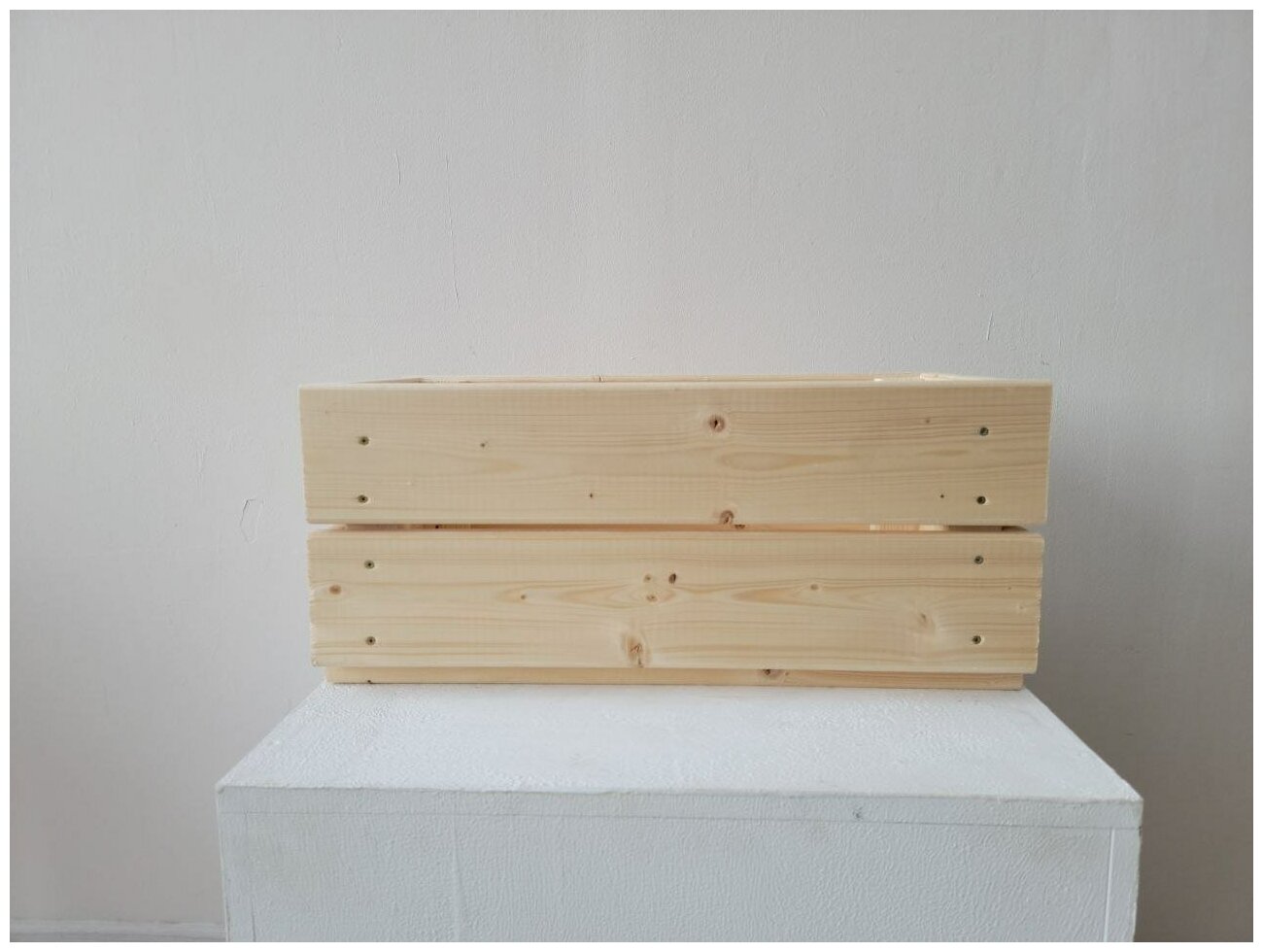 Ящик для хранения деревянный из хвойных пород для цветов и вещей (глубокий)