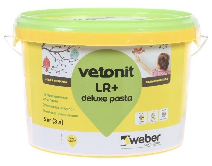 Шпатлевка полимерная суперфинишная Weber.Vetonit LR+ deluxe pasta