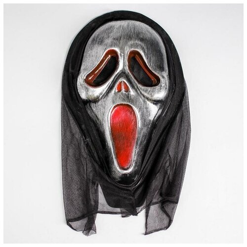 карнавальная маска чёрт цвет серебряный Карнавальная маска Крик, цвет серебряный