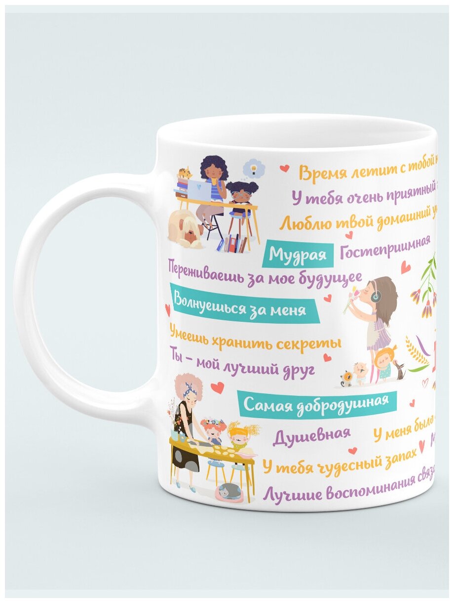 Кружка стандарт Филя "30 причин люблю тебя мама", использование в СВЧ, керамика, 330мл, 1шт — фото 1