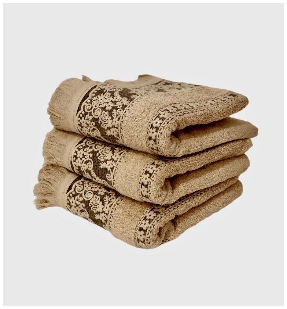 EVRAHOME Турецкое полотенце премиум класса 100% хлопок натуральное без примесей набор 3 шт, подарки на 8 марта - фотография № 2