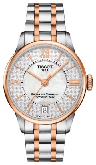 TISSOT T099.207.22.118.01 женские швейцарские наручные часы с перламутровым циферблатом и датой
