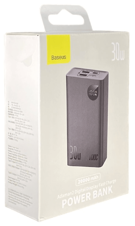 Внешний аккумулятор повербанк Baseus Adaman2 20000mAh 30W (VOOC Edition) черный (PPAD050001)