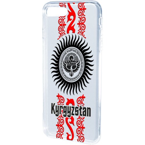 Силиконовый чехол Mcover для Apple iPhone 7 Plus с рисунком Кыргызстан орнамент силиконовый чехол mcover для apple iphone 14 plus с рисунком герб и орнамент