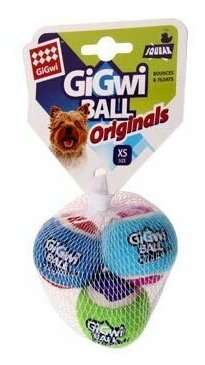 GiGwi игрушка для собак средних и крупных пород, три мяча с пищалкой (8 см) - фото №13