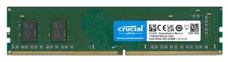 Оперативная память Crucial 8 ГБ DDR4 3200 МГц SODIMM CL22 CT8G4DFRA32A