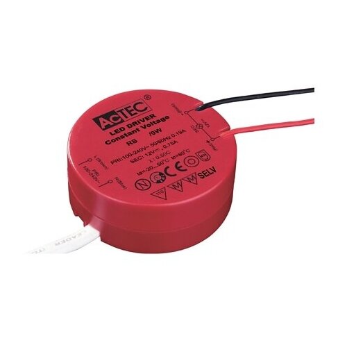 Блок питания AcTEC RS24V/9W 24В, 9Вт, IP20, 0.38A, d53xh22мм