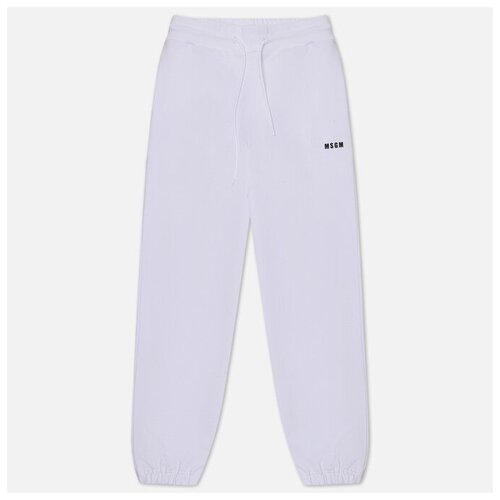 Женские брюки MSGM Micrologo Basic Unbrushed белый, Размер M