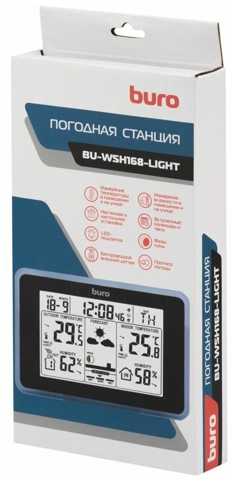 Погодная станция Buro BU-WSH168-COLOR черный - фотография № 11