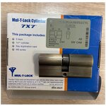 Цилиндр Mul-t-lock 7x7 ключ-ключ (размер 35х35 мм) - Бронза, Флажок - изображение