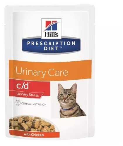 Влажный корм Hills Prescription Diet c/d Feline Urinary Stress
with Chicken Pouch диета для кошек 0,085 кг HILL'S - фото №9