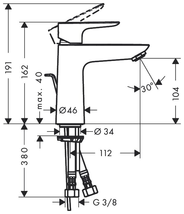 Смеситель для раковины Hansgrohe Talis E 71710000