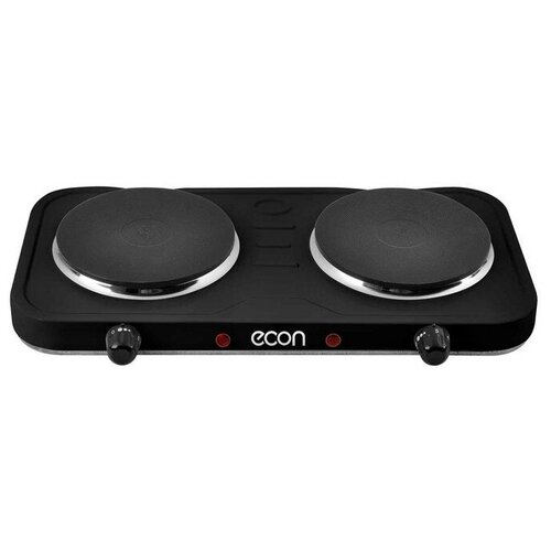 Плитка электрическая Econ ECO-232HP 2 конфорки 2000 Вт нагреватель диск чёрная 756000₽