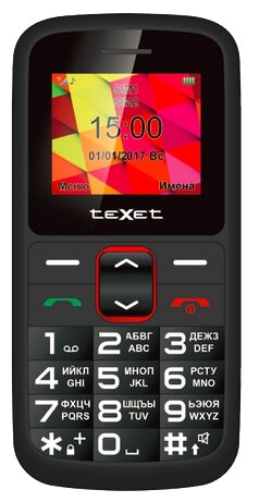 Мобильный телефон TEXET TM-B217 черный-красный