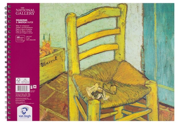 Бумага для графики Royal Talens Альбом на спирали для зарисовок Van Gogh National Gallery, 160г/м2, 29.7х42см, 40 листов