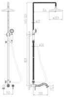 Душевая стойка ZorG Antic A 301DS-SL