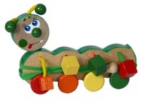 Каталка-игрушка Крона Сороконожка (212-004) со звуковыми эффектами зеленый