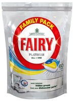 Fairy Platinum All in 1 капсулы (лимон) для посудомоечной машины 70 шт.