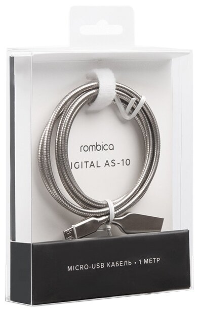Кабель Rombica Digital USB - microUSB (AS-10) 1 м алюминий фото 2