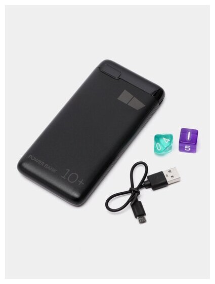 Внешний аккумулятор 10000mAh Smart 3USB Type-C 3A PD 20W+QC3.0 быстрая зарядка More choice PB32S-10 Black - фотография № 7