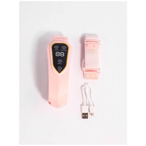 Микротоковый RF-лифтинг массажер для подтяжки и коррекции овала лица с вибромассажем и светотерапией V80, розовый
