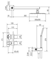 Верхний душ la Torre Profili 45950 R2 SOF KIT