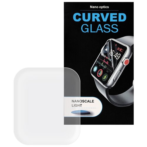 Защитное стекло CURVED GLASS для Apple Watch SE (44 мм) клей, лампа