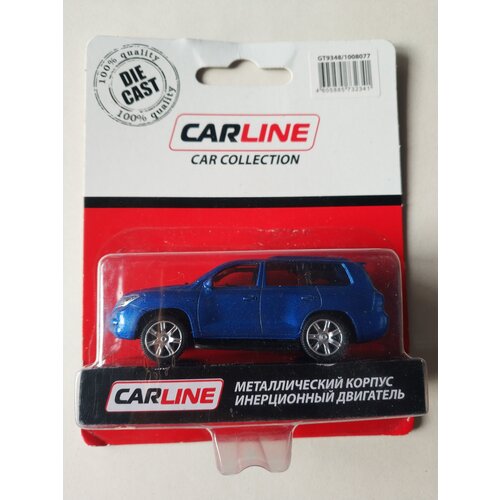 Машинка CARLINE 1:64 металл, инерционная, в блистере (синий) GT9346