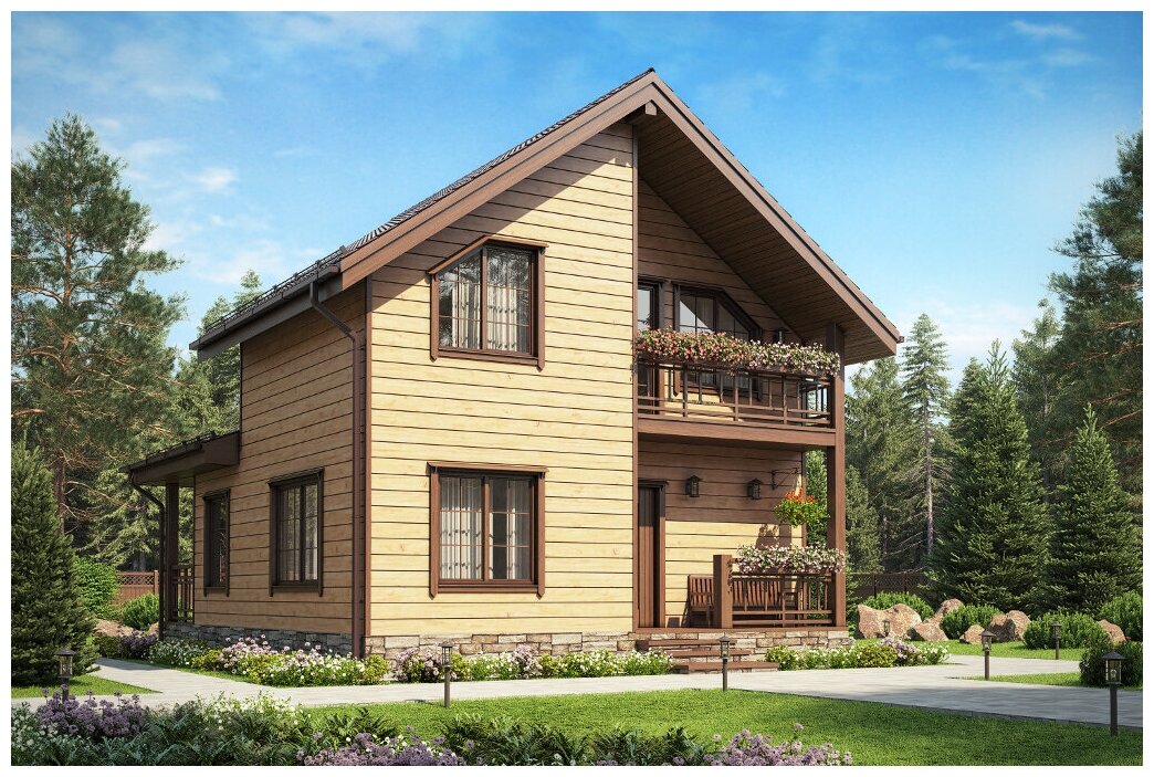 Проект деревянного дома Catalog-Plans-13-69 (85,81кв. м, 8x8м, брус 200)
